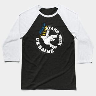 Stand with Ukraine Peace Dove Baseball T-Shirt